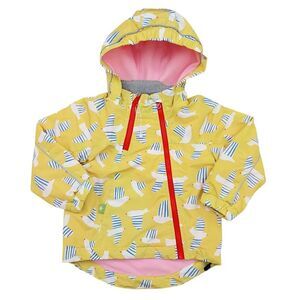 Meanbear Jacket 3/4 Toddler Yellow Hooded Fleece Lined Asymmetric Zip Cozy
